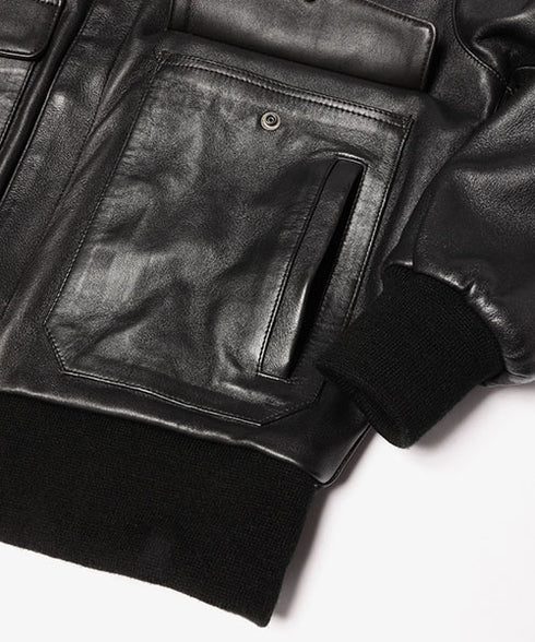 MR.OLIVE/ANTIQUE HAIR SHEEP LEATHER / FLIGHT JACKET ミスターオリーブ/アンティーク ヘアーシープレザー / フライトジャケット